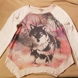 Democracy Wolf Print shirt Lg